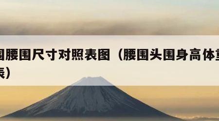 头围腰围尺寸对照表图（腰围头围身高体重对照表）
