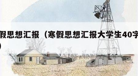 寒假思想汇报（寒假思想汇报大学生40字左右）