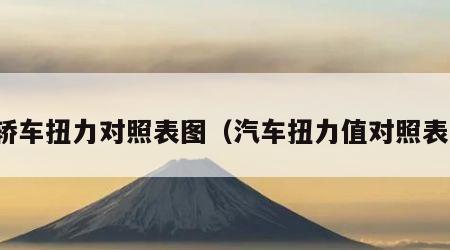 轿车扭力对照表图（汽车扭力值对照表）