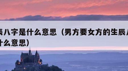 生辰八字是什么意思（男方要女方的生辰八字是什么意思）