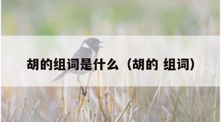 胡的组词是什么（胡的 组词）