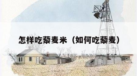 怎样吃藜麦米（如何吃藜麦）