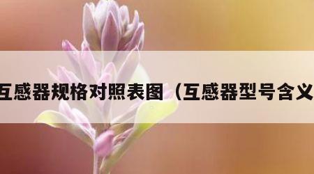 互感器规格对照表图（互感器型号含义）