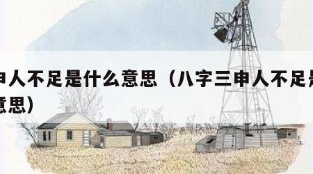 三申人不足是什么意思（八字三申人不足是什么意思）