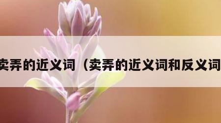 卖弄的近义词（卖弄的近义词和反义词）