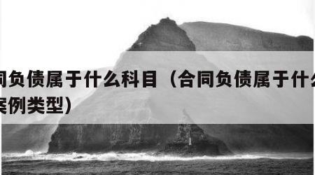 合同负债属于什么科目（合同负债属于什么科目案例类型）