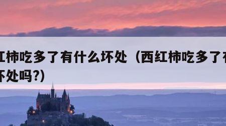 西红柿吃多了有什么坏处（西红柿吃多了有什么坏处吗?）
