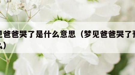 梦见爸爸哭了是什么意思（梦见爸爸哭了预示什么）