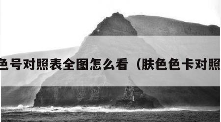 肤色号对照表全图怎么看（肤色色卡对照表）