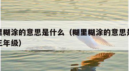 糊里糊涂的意思是什么（糊里糊涂的意思是什么三年级）