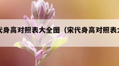 宋代身高对照表大全图（宋代身高对照表大全图）