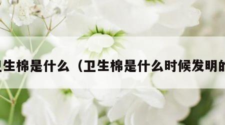 卫生棉是什么（卫生棉是什么时候发明的）