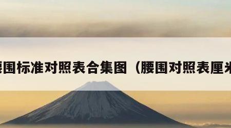 腰围标准对照表合集图（腰围对照表厘米）