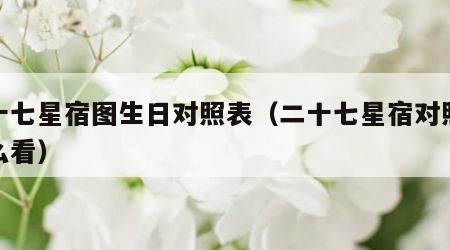 二十七星宿图生日对照表（二十七星宿对照表怎么看）