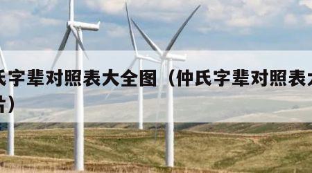 仲氏字辈对照表大全图（仲氏字辈对照表大全图片）