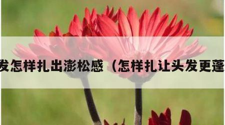 头发怎样扎出澎松感（怎样扎让头发更蓬松）
