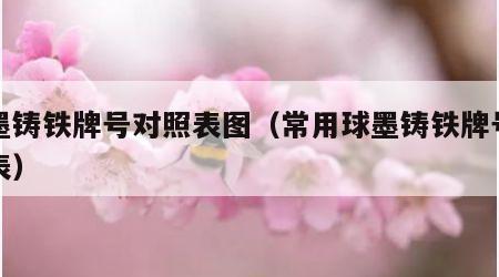 球墨铸铁牌号对照表图（常用球墨铸铁牌号对照表）