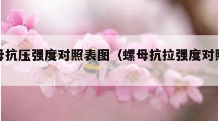 螺母抗压强度对照表图（螺母抗拉强度对照表）