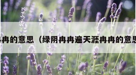 冉冉的意思（绿阴冉冉遍天涯冉冉的意思）