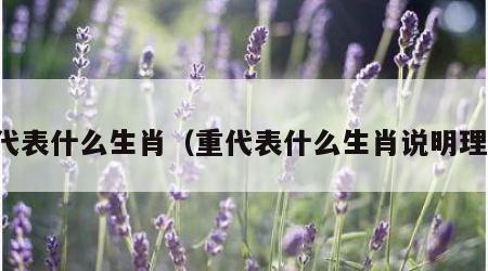 重代表什么生肖（重代表什么生肖说明理由）