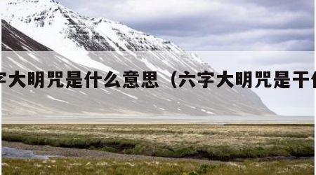 六字大明咒是什么意思（六字大明咒是干什么的）