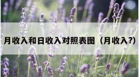 月收入和日收入对照表图（月收入?）