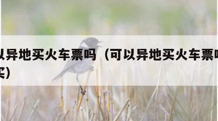 可以异地买火车票吗（可以异地买火车票吗怎么买）