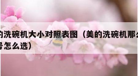 美的洗碗机大小对照表图（美的洗碗机那么多型号怎么选）