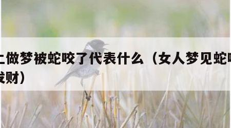 晚上做梦被蛇咬了代表什么（女人梦见蛇咬是要发财）