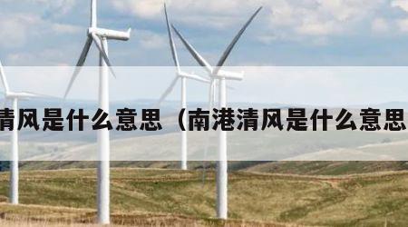 清风是什么意思（南港清风是什么意思）