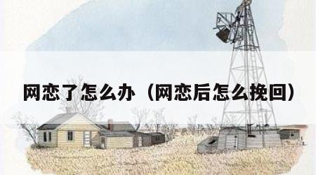 网恋了怎么办（网恋后怎么挽回）