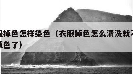 衣服掉色怎样染色（衣服掉色怎么清洗就不会掉颜色了）