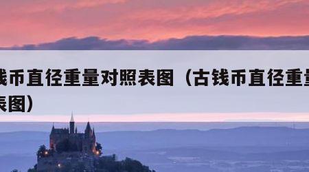 古钱币直径重量对照表图（古钱币直径重量对照表图）
