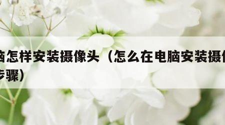 电脑怎样安装摄像头（怎么在电脑安装摄像头的步骤）
