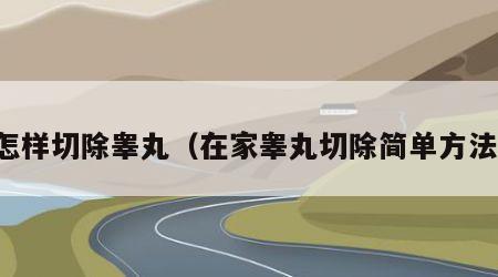 怎样切除睾丸（在家睾丸切除简单方法）