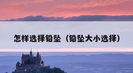 怎样选择铅坠（铅坠大小选择）