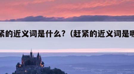 赶紧的近义词是什么?（赶紧的近义词是哪些?）
