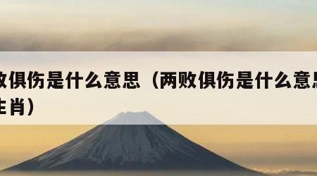 两败俱伤是什么意思（两败俱伤是什么意思打一生肖）