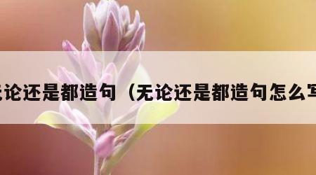 无论还是都造句（无论还是都造句怎么写）