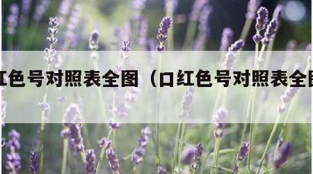 口红色号对照表全图（口红色号对照表全图图片）