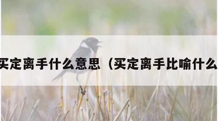 买定离手什么意思（买定离手比喻什么）