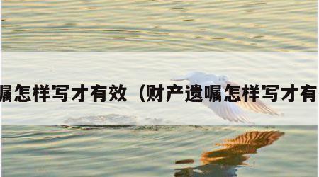 遗嘱怎样写才有效（财产遗嘱怎样写才有效）