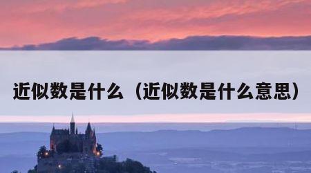 近似数是什么（近似数是什么意思）