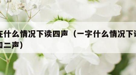 一在什么情况下读四声（一字什么情况下读四声和二声）