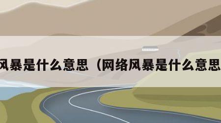 风暴是什么意思（网络风暴是什么意思）