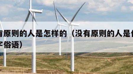没有原则的人是怎样的（没有原则的人是什么三字俗语）