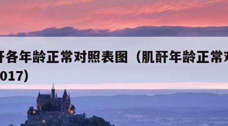 肌酐各年龄正常对照表图（肌酐年龄正常对照表2017）