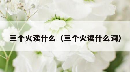 三个火读什么（三个火读什么词）