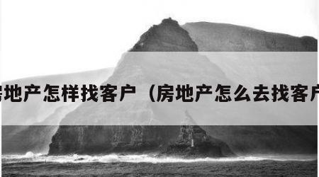 房地产怎样找客户（房地产怎么去找客户）