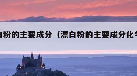 漂白粉的主要成分（漂白粉的主要成分化学式）